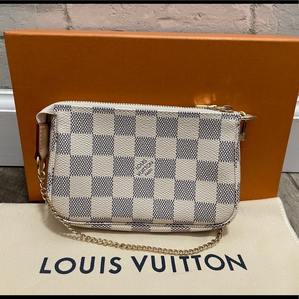 ** SOLD ** LOUIS VUITTON Mini Pochette in Damier Azur Canvas